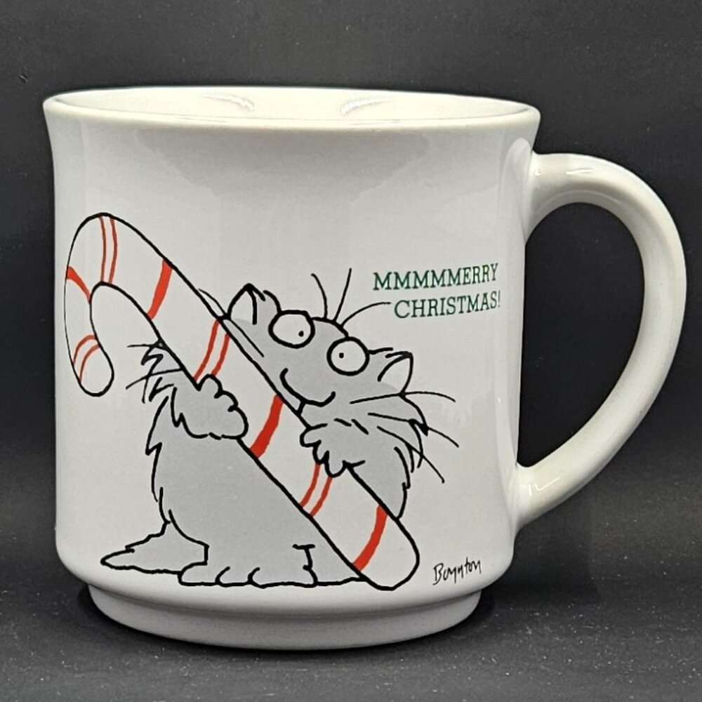 Iconic Boynton Cat MMMMMerry Christmas Candy Cane Mug